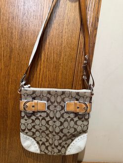 vintage Coach Signature Stripe Buckle Crossbody Bag (Style 1487)