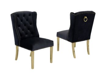 Black and gold dining chair | Side chair | accent chair