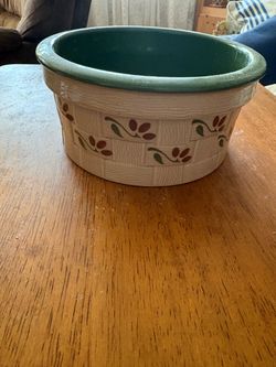 Ceramic Bowl with Floral Basket Weave Design
