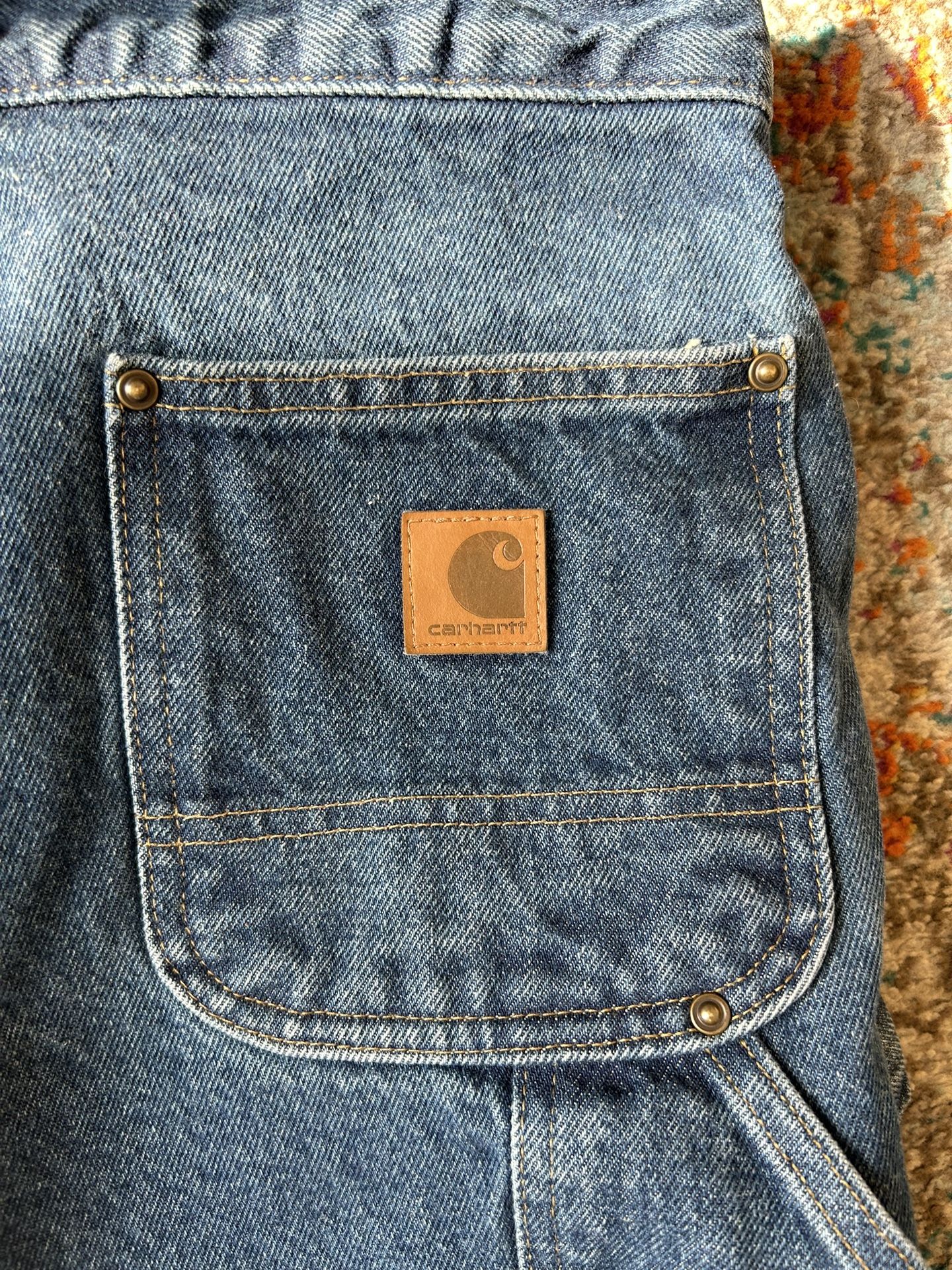 Carhartt jeans double knee carpenter, blue , size 30x32