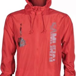 JINX Cyberpunk 2077 Chippin Men's Red Windbreaker Jacket Size: XL