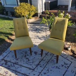 Mid-century style green chairs
