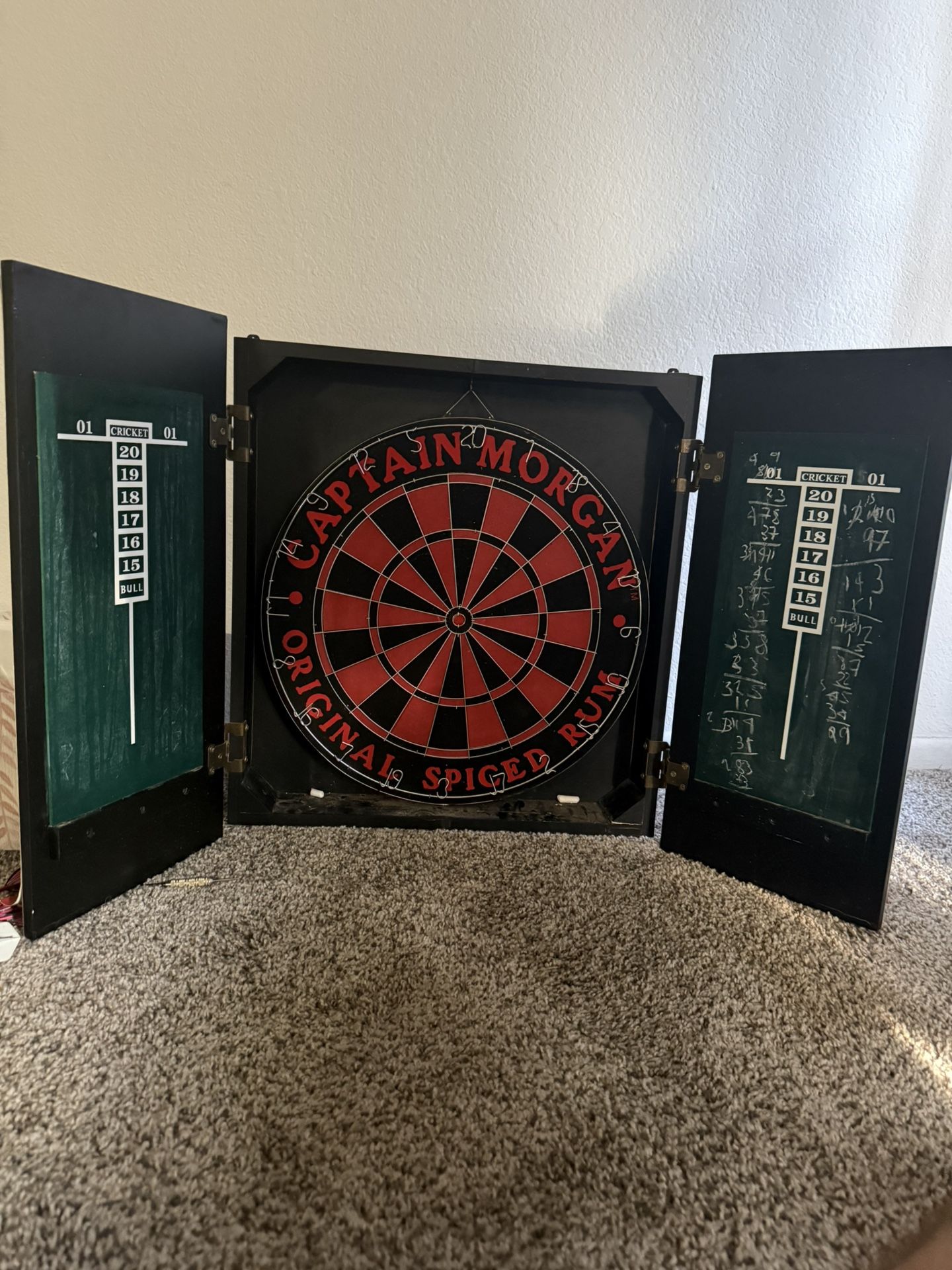 Dart Board And Cabinet