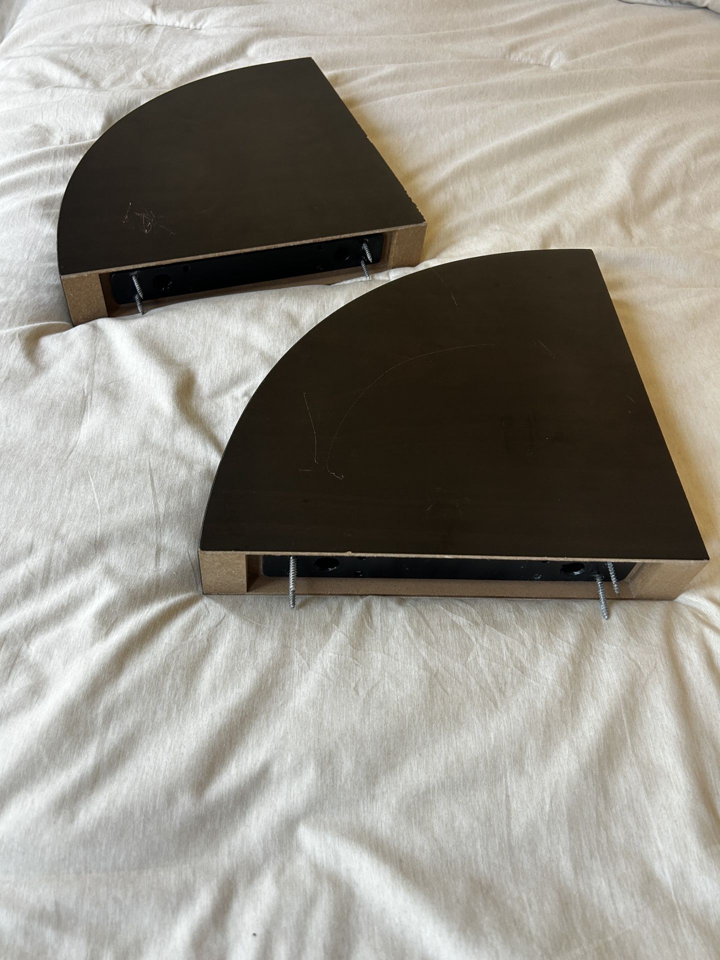 Black Wooden Corner floating shelves