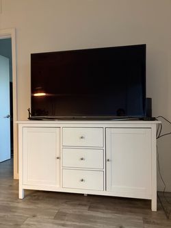 White Sideboard / Buffet Cabinet – TV Stand, 2 Doors + 3 Drawers