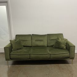 Beautiful green suede couch in amazing condition 