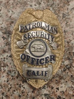Vintage California Security Patrolman Special Officer Badge