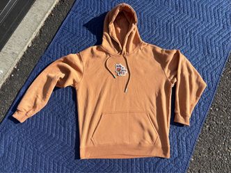 XS Burnt Orange Pullover Hoodie with Patch
