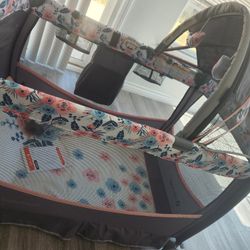 New Floral Baby Play yard And Changing Table