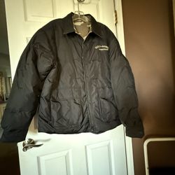 Harly Davison Reversible Goose Down Filled Waterproof Jacket On Black Side, Camouflage Side Is Cotton XL