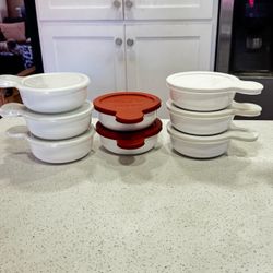 8 grab it bowls with lids Corning Ware Visions heat n’ eat