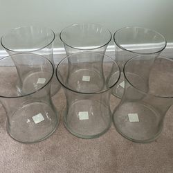 6 Glass Centerpiece Vases