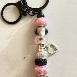 GLASS BEADED “MELODY” KEYCHAINS W/ CHARM