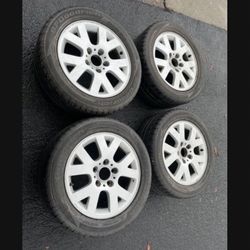 4 —- 205/50r16 5x120 5x4.72 Stock Bmw Wheels Rims Tires Hold Air!!