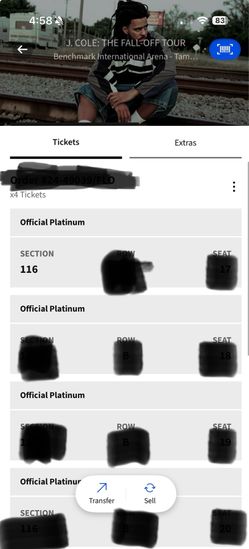 J Cole Concert Ticket, 7/15 @ Benchmark Arena