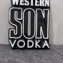Western Son Vodka, Neon Sign (Missing Adapter That Plugs Into The Wall)