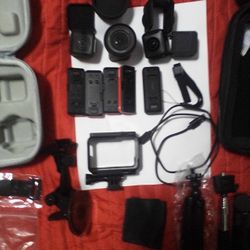 Insta360 One R Camera Kit, 3 Cameras, Waterproof Case, 4 Batteries, View W/ Sound, Charger