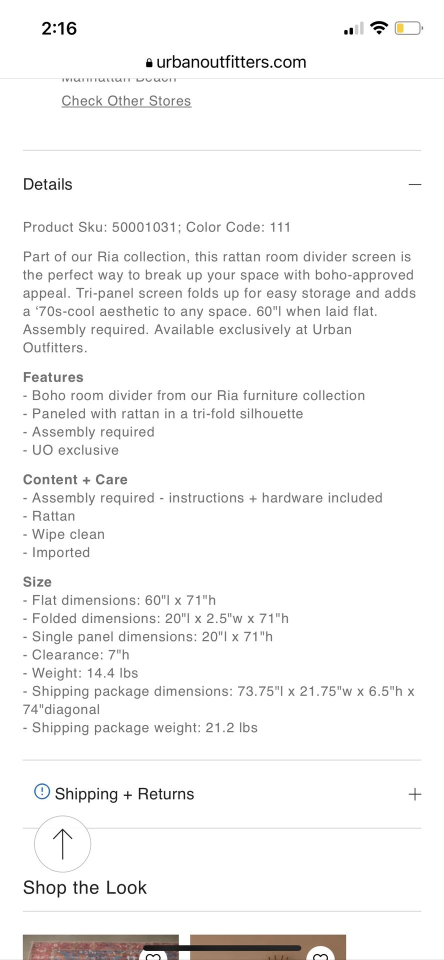 Boho Rattan Room Divider Urban Outfitters for Sale in Long Beach, CA