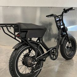 NEW -1000Watt Step Through/Thru Electric Moped Scrambler Style Ebike, 30MPH, 20-50 Mile Range 