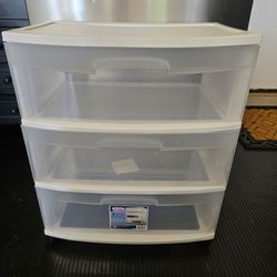 Sterilite 3 Drawer Cart 15d x 21w x 25h Storage Drawers Plastic