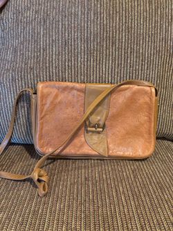 Authentic Halston designer leather and ostrich bag purse