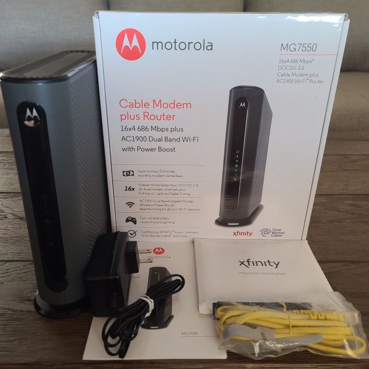 Motorola MG7550 Wireless Cable Modem Router Comcast Xfinity Time Warner Suddenlink