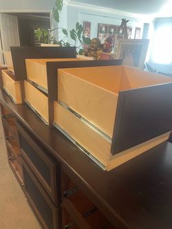 Dark Wood Dresser with Multiple Drawers