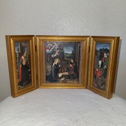 Metropolitan Museum of Art Triptych Nativity – Gerard David Folding Religious Icon Frame