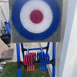 Axe Throwing Bristle Target with 8 Throwing Axes Set,Axe Throwing Game for Backyard, Indoor &Outdoor,Yard Games,Carnival Games