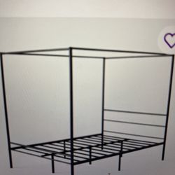 Queen size platform bed needs no boxspring. Metal for poster frame can be picked up in Willowick. Cheap!