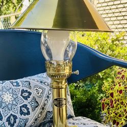 vintage Paris orient express brass lamp with globe