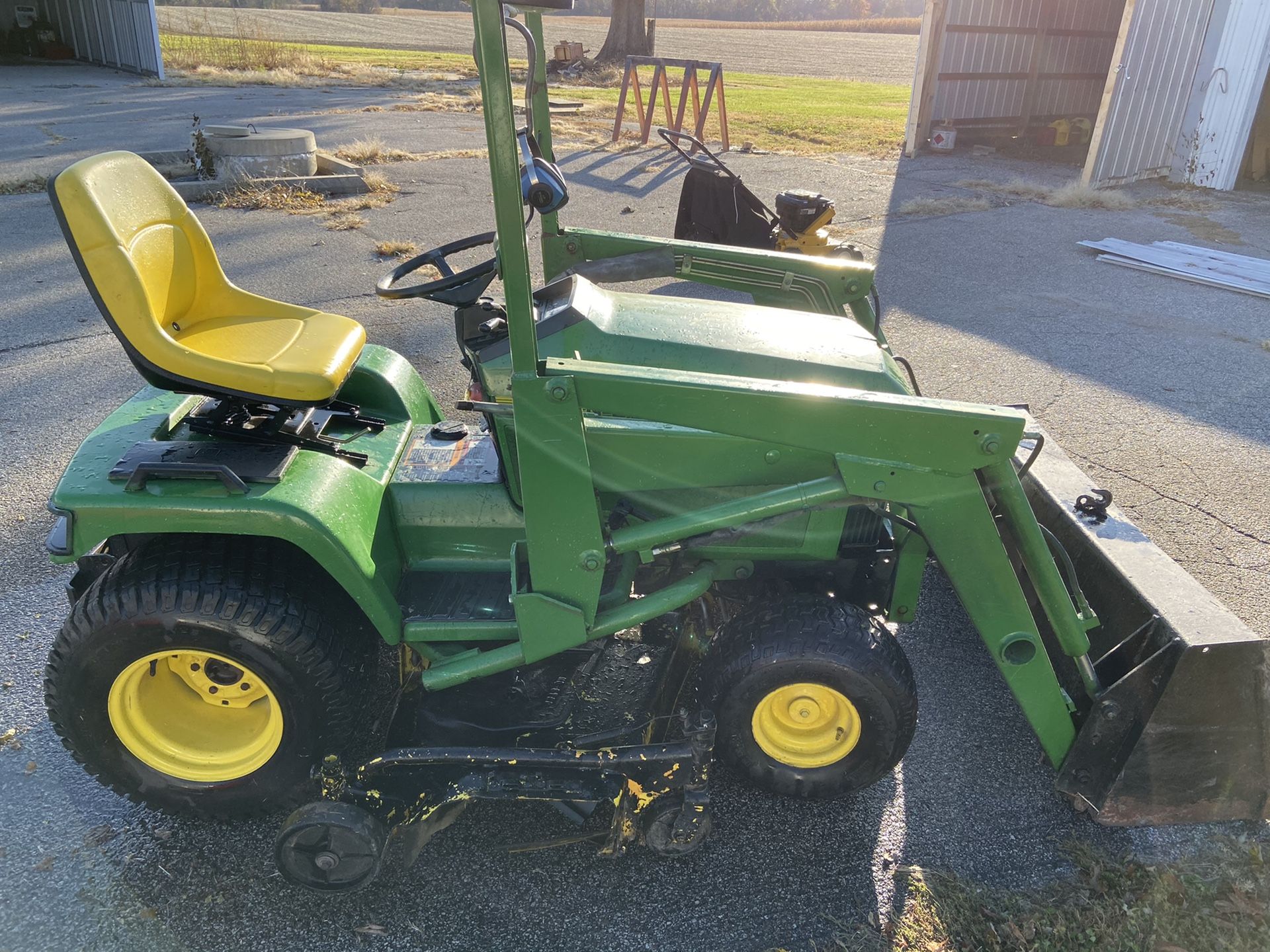 John Deere 455 mower with loader