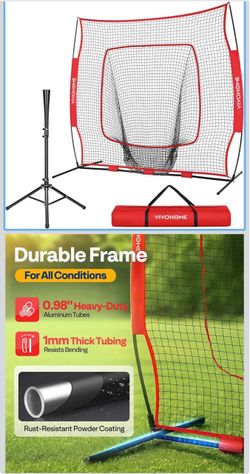 Baseball/Softball Net With Hitting Tee