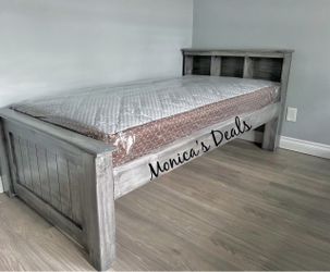Twin Solid Wood Bed With Mattress $400