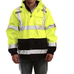 Reflective rain jacket size XL