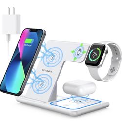 New Wireless Charging Station, 3 in 1 Wireless Charger Stand, Fast Wireless Charging Dock for iPhone 14/13/12/11/Pro/X/Max/XS/XR/8/Plus, for Apple Wat