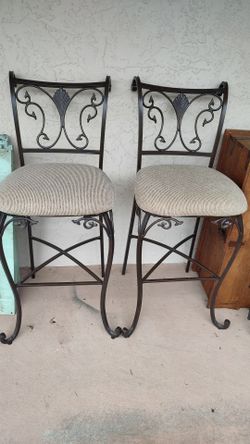 Set of Two Metal Bar Stools
