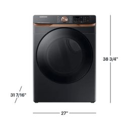 Samsung - 7.5 Cu. Ft. Stackable Smart Gas Dryer with Steam and Sensor Dry - Brushed Black