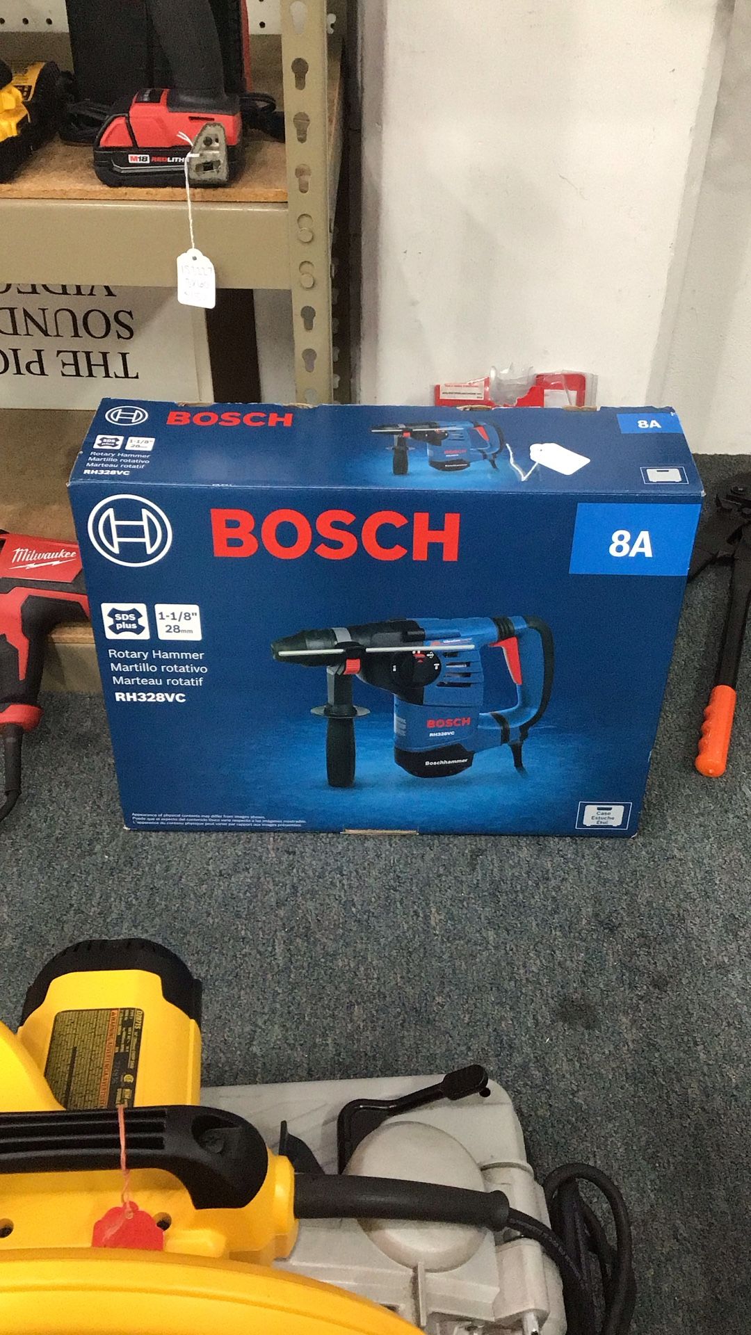 Bosch 8 Amp 1-1/8 in. Corded Variable Speed SDS-Plus Concrete/Masonry Rotary Hammer Drill with Depth Gauge and Carrying Case-RH328VC