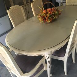 Off White Dining Room Table and  2 Pc China Cabinet