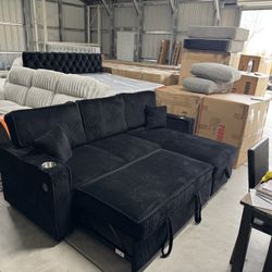 Corduroy Pullout Bed New In Box / Black 