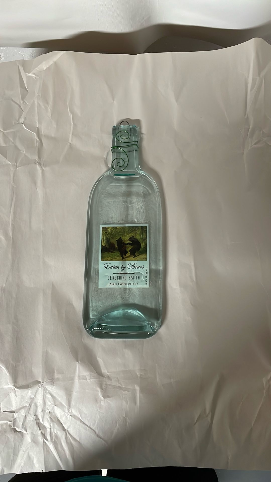 Melted Wine Bottle Cheese Tray