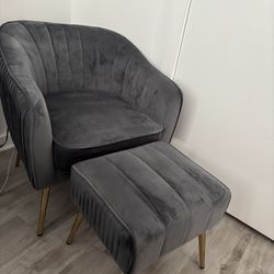 Chair And Ottoman (Grey)