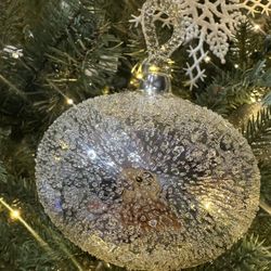 Large Silver Glass Ornament $5ea