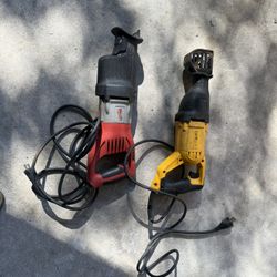 pair of sawzall / two reciprocal saws  - DeWalt and Milwaukee 
