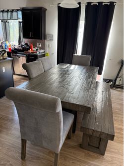 rustic dark gray dining set