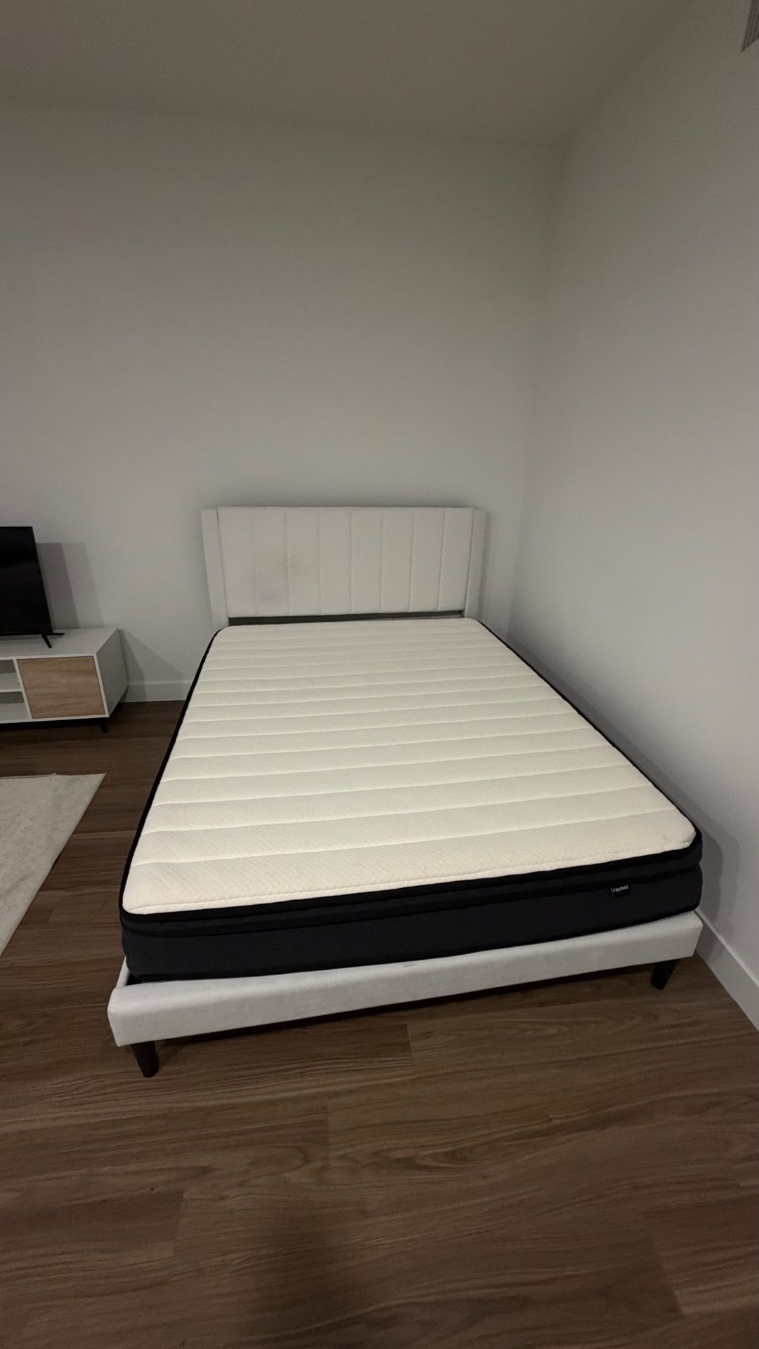 Full bed frame and mattress