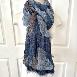 Long Blue Scarf 