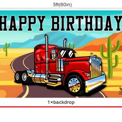 Truck theme backdrop and cupcake toppers