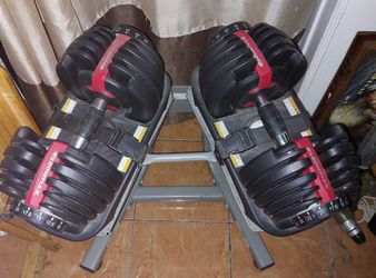 Bowflex 552 dumbells and stand